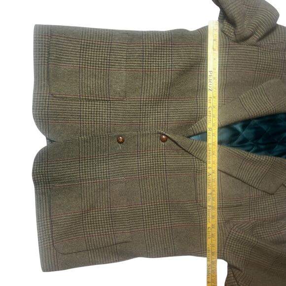 Vintage Nautica Wool Blazer Sport Coat Mens XL  Brown Herringbone Elbow Patch - Picture 9 of 13